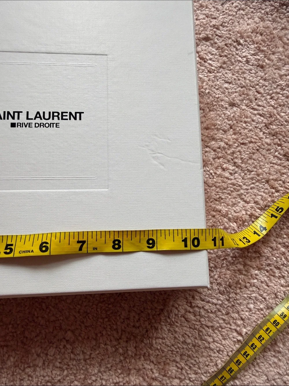 Saint Laurent Cream Decorative Storage Box with Embossed Logo